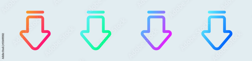 Download line icon in gradient colors. Arrow signs vector illustration. Download line icon in gradient colors. Arrow signs vector illustration.