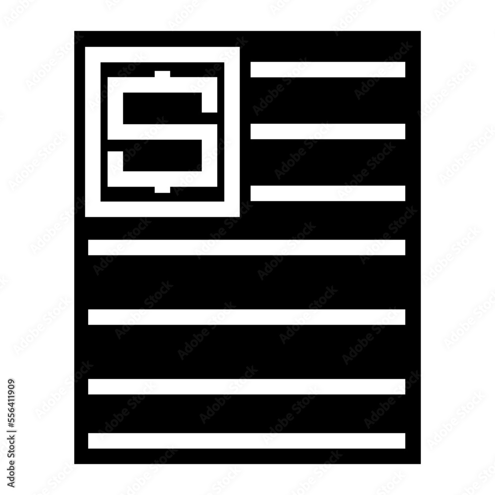 Icon Report Finance Black Fill Icon Vector Icon Report Finance Black Fill Icon Vector