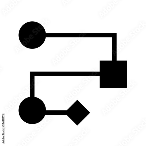 Icon Flow Start End Black Fill Icon Vector