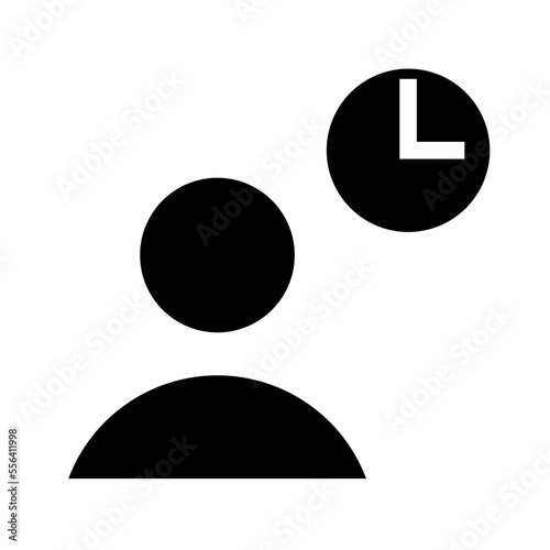 Icon People Time Black Fill Icon Vector