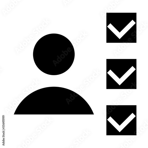 Icon Peoples Checklist Black Fill Icon Vector