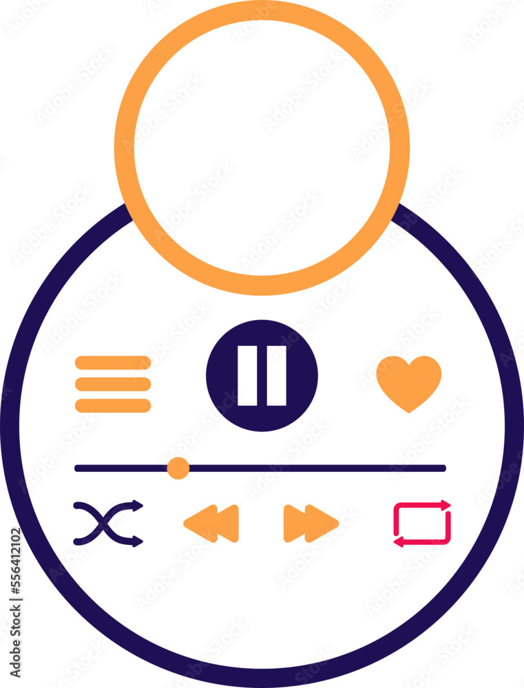 Music Player Frame Line Vector Music Player Frame Line Vector