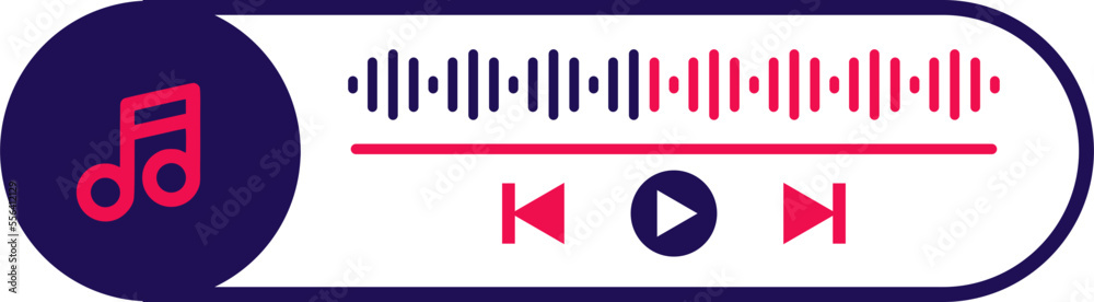 Music Player Frame Line Vector Music Player Frame Line Vector