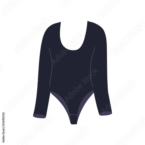 Bodysuit with sleeves. Women one-piece apparel, layered clothing for winter, ...