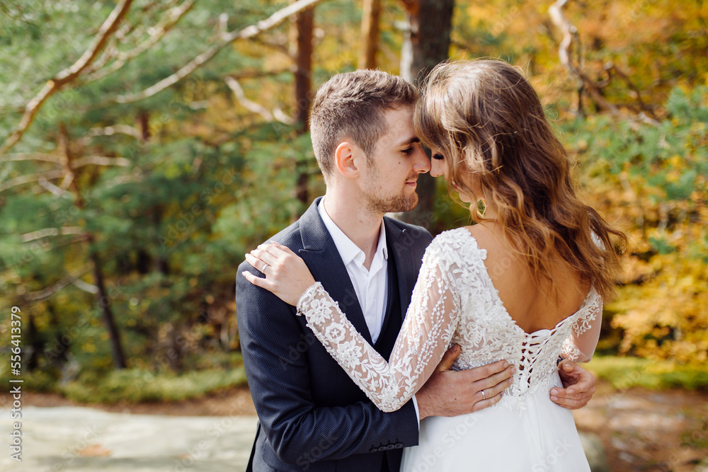 Young wedding couple enjoying romantic moments Young wedding couple enjoying romantic moments