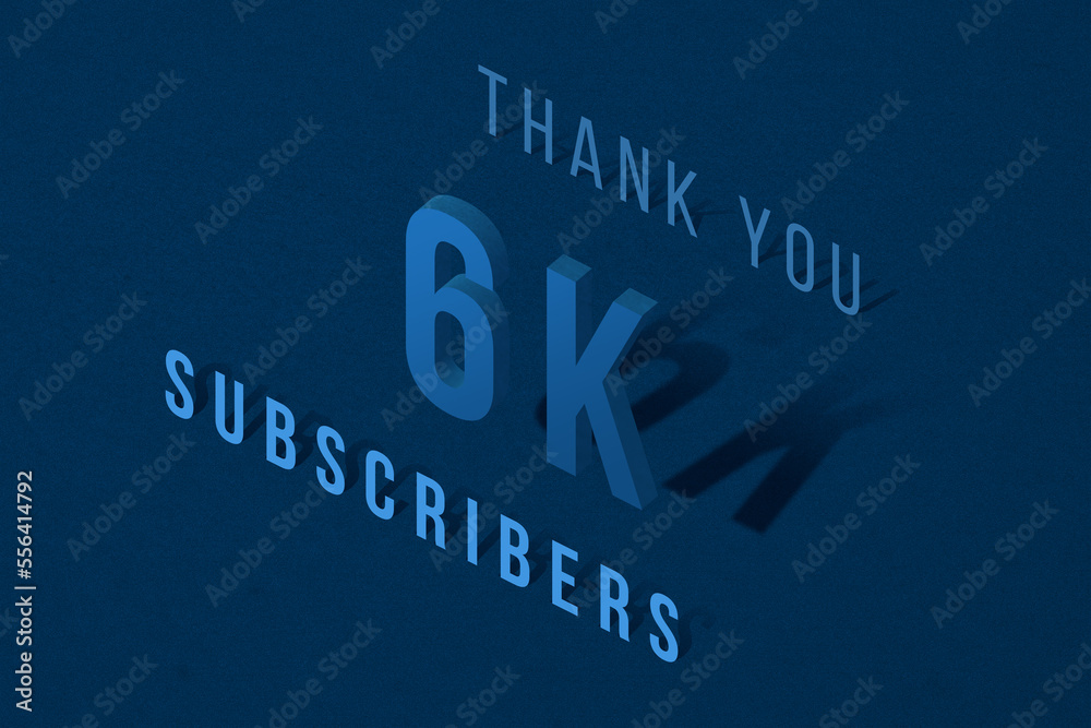 6 K  subscribers celebration greeting banner with Isomatric Design