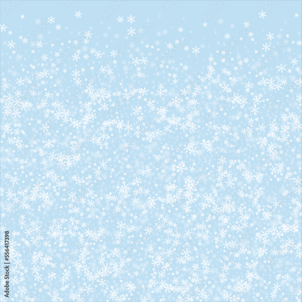 Falling snowflakes christmas background. Subtle