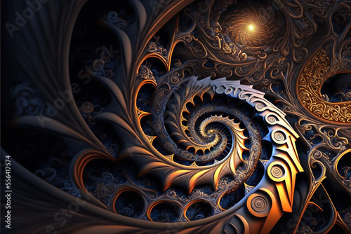 Wallpaper Mural An abstract fractal spiral background Generative AI Torontodigital.ca