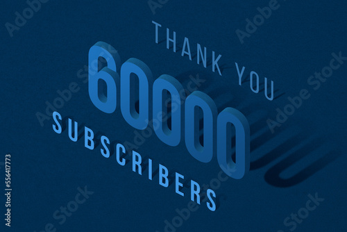 60000 subscribers celebration greeting banner with Isomatric Design