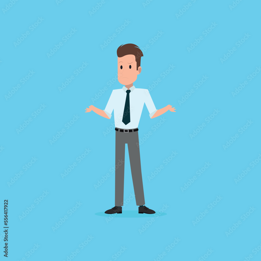 Serious businessman, with blue background. Serious businessman, with blue background.