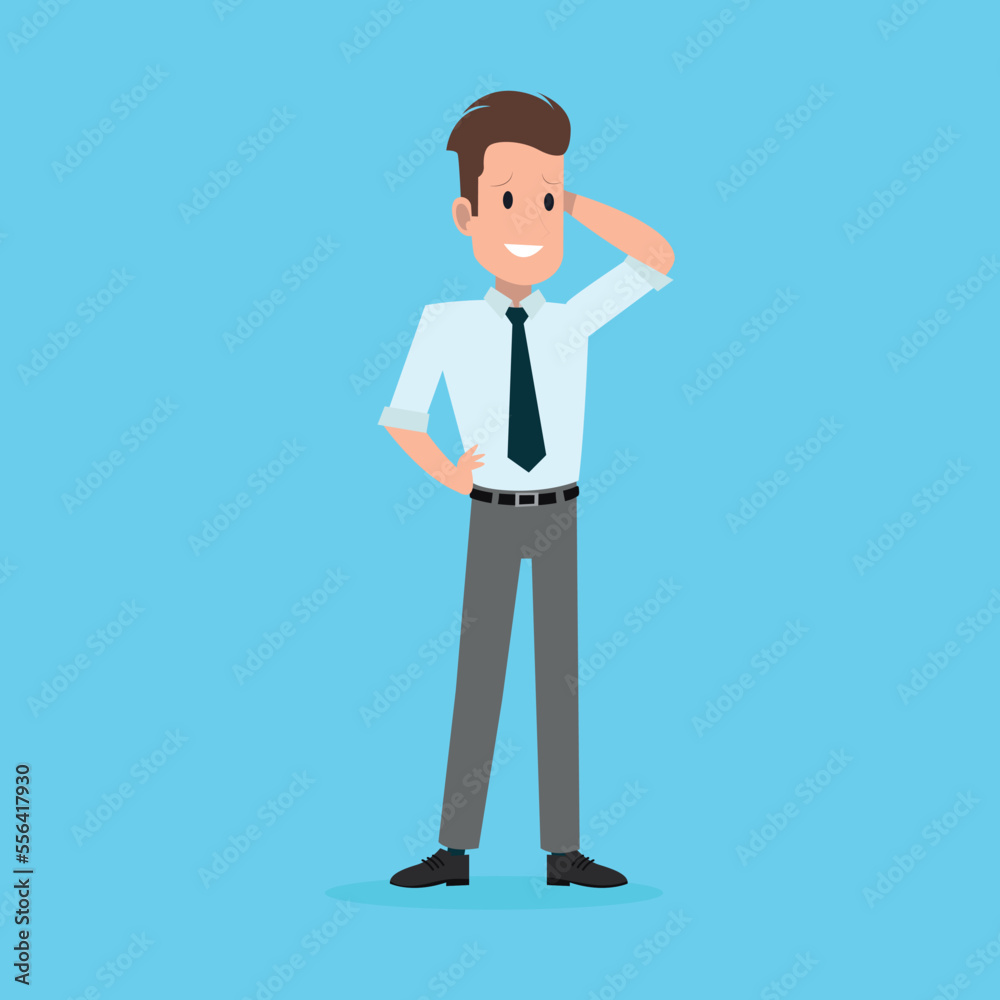 Stressed businessman, with blue background. Stressed businessman, with blue background.