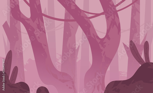 forest landscape background illustration vector