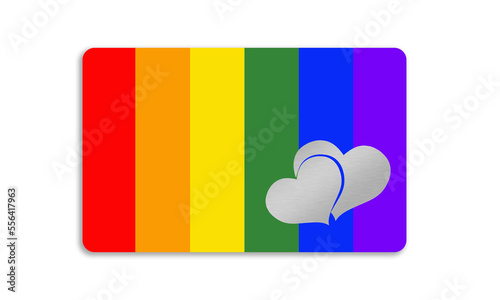 Multicolored plastic card
