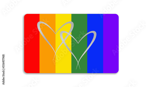 Multicolored plastic card