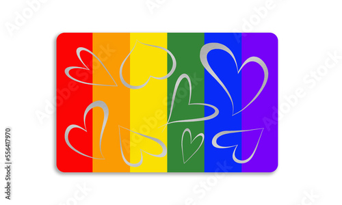 Multicolored plastic card
