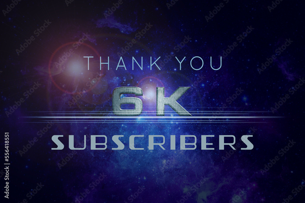 6 K  subscribers celebration greeting banner with Star Wars Design