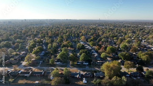 Oklahoma housing. Aerial view of city in OK USA. photo