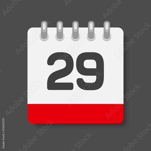 Icon page calendar day - number 29