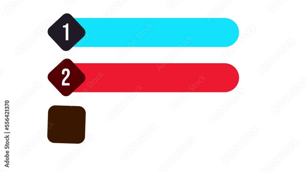 Infographics Animation three points with a white screen and green screen 4k. Colorful graphics with free space Infographics Animation three points with a white screen and green screen 4k. Colorful graphics with free space