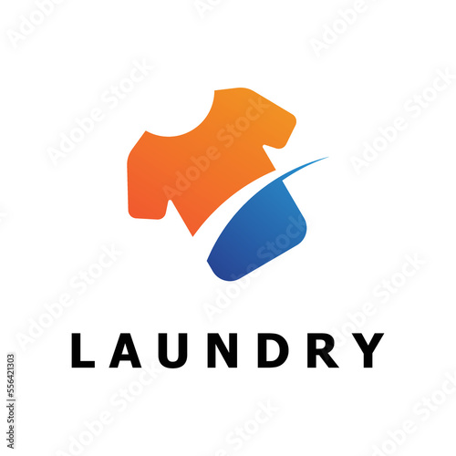laundry logo vector with slogan template