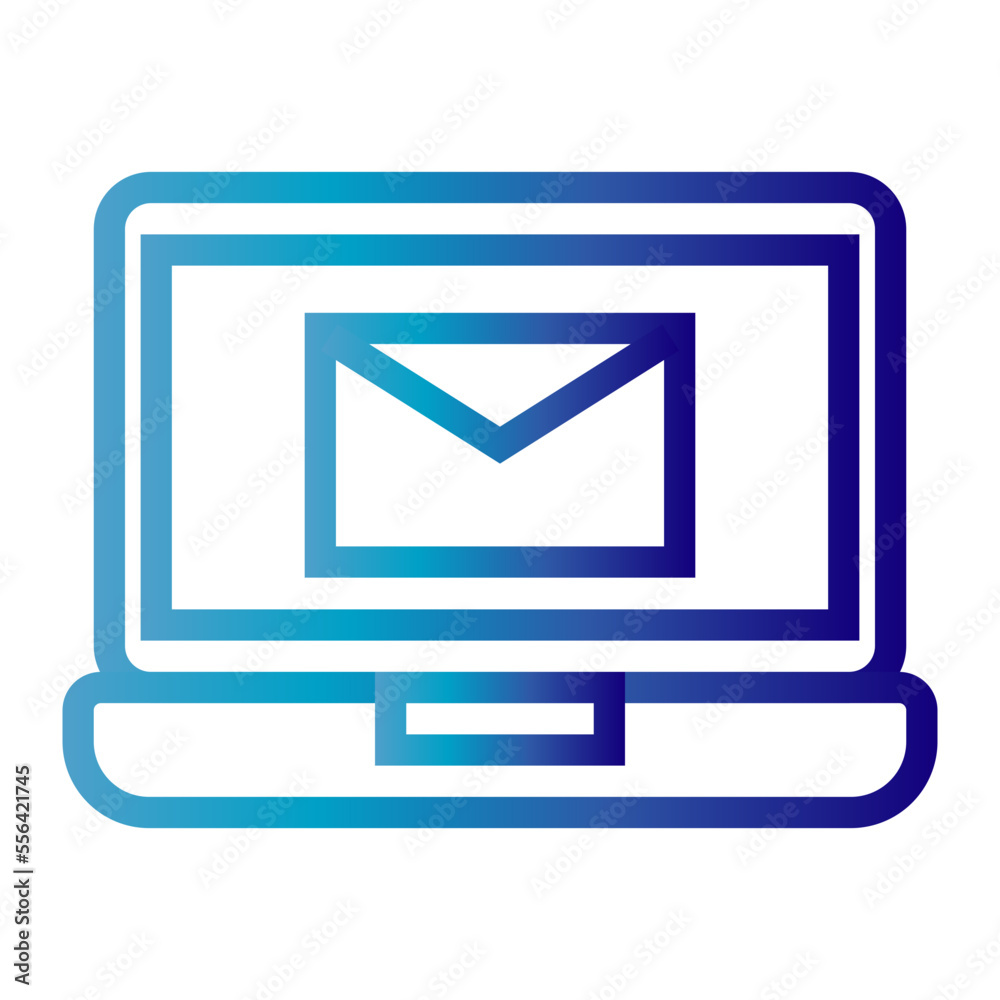 Icon Laptop Mail Gradient Icon Vector Icon Laptop Mail Gradient Icon Vector