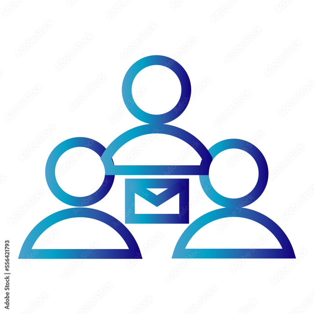 Icon Peoples Group Mail Gradient Icon Vector Icon Peoples Group Mail Gradient Icon Vector