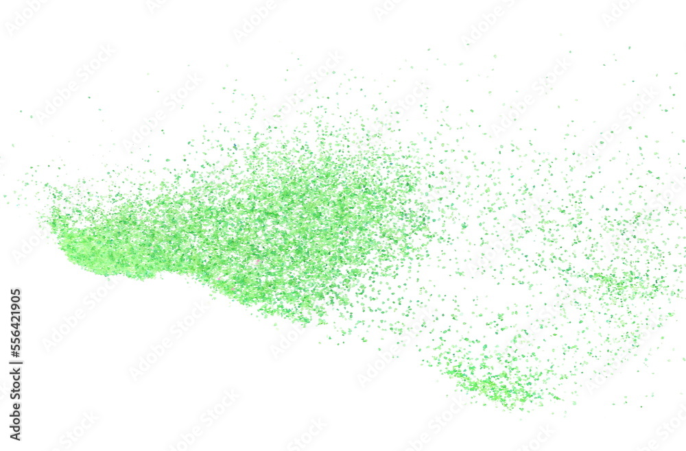 Obraz premium Green sand pile, Christmas and holiday decoration isolated on white background, top view