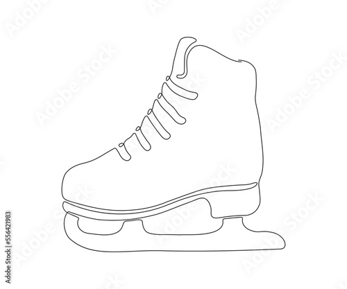 ice skating skate, hand-drawn, continuous mono line, one line art