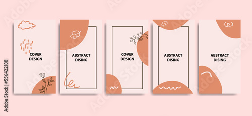 Instagram stories in soft pink colors to promote your product with discounts and a gift. The concept of promotion in the social network instagram.