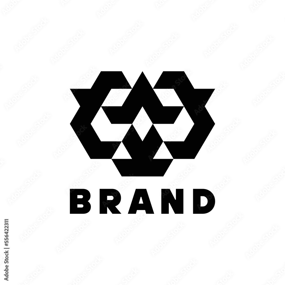Tiger Head Geometric Logo