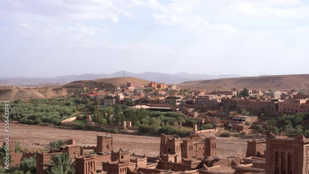 Landscape in Morocco, a desert with houses in the unesco site of Ouarzazate Landscape in Morocco, a desert with houses in the unesco site of Ouarzazate