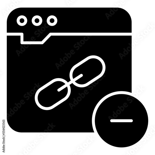 Solid design icon of remove web linkage 