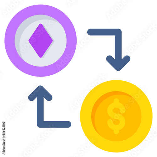 Editable design icon of chip money exchange 