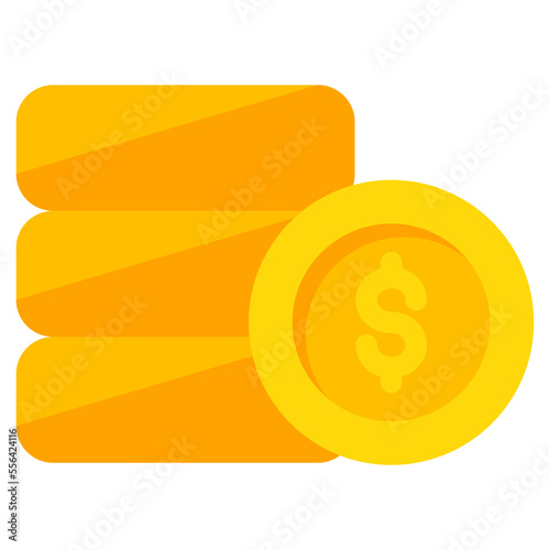 An editable design icon of dollar coins 