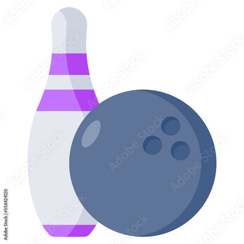 Skittles with ball showcasing concept of bowling game