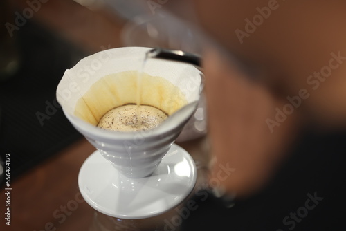Brewing a drip hot espresso
