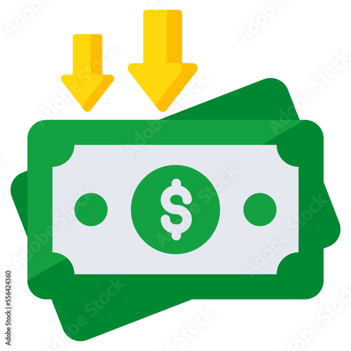 A unique design icon of paper currency 