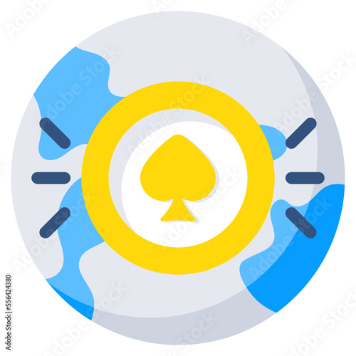 Editable design icon of global chip
