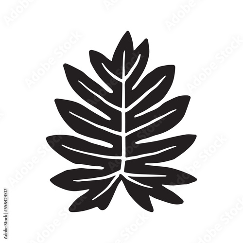 Tropical leaf plant silhouette icon