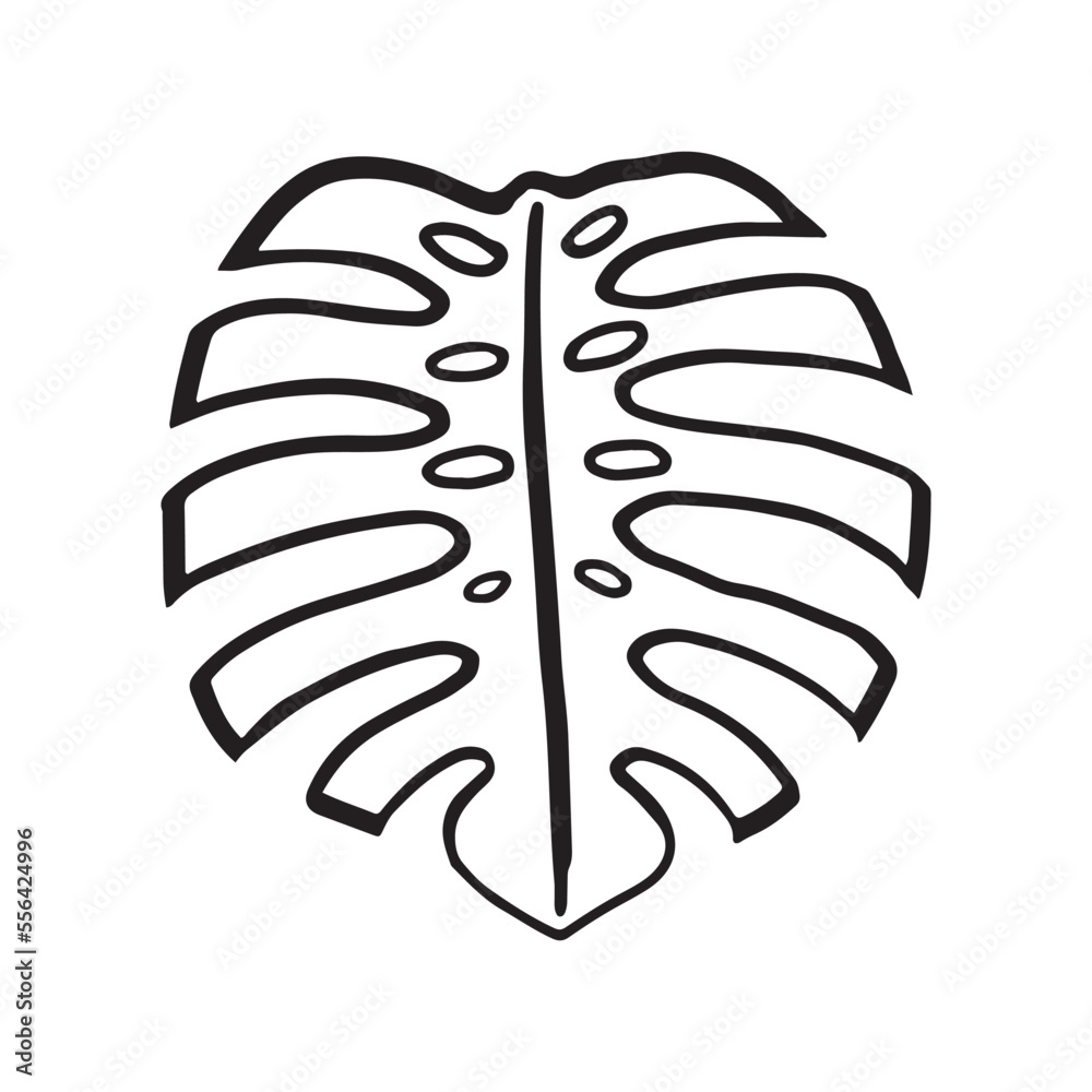 Tropical Plant leaf Doodle icon