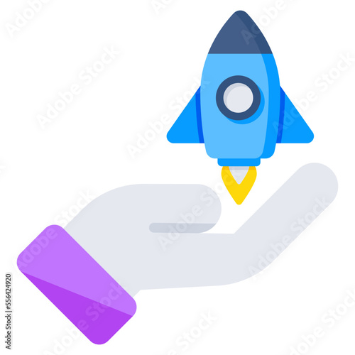 An icon design of startup, flat vector 