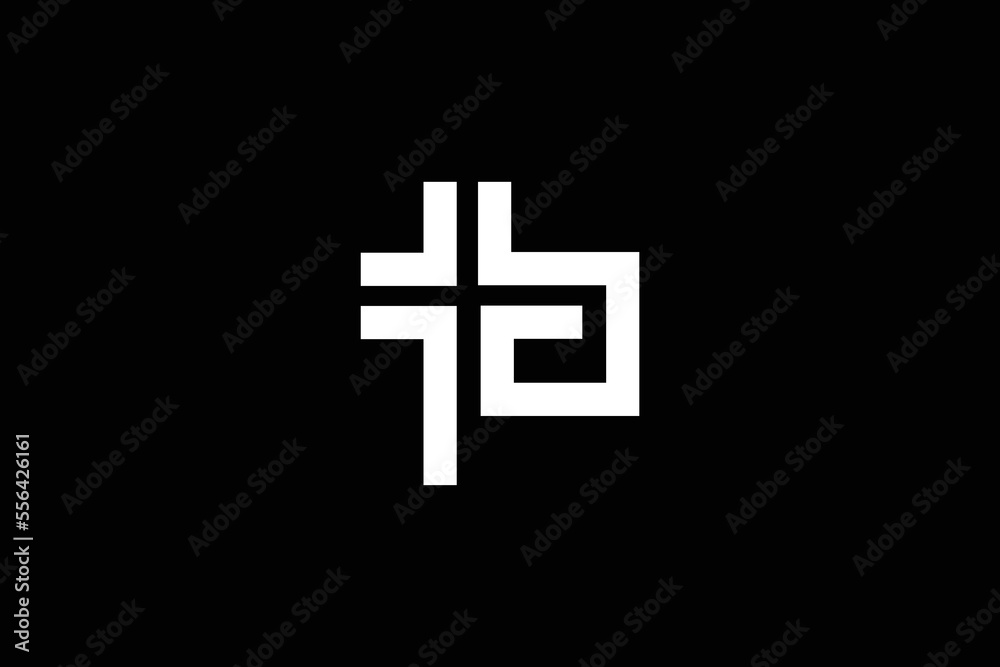 Minimal Awesome Trendy Professional Letter P Christian Cross Logo Design Template On Black Background - obrazy, fototapety, plakaty 
