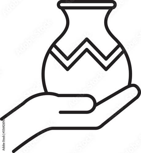 hand holding a jar icon photo
