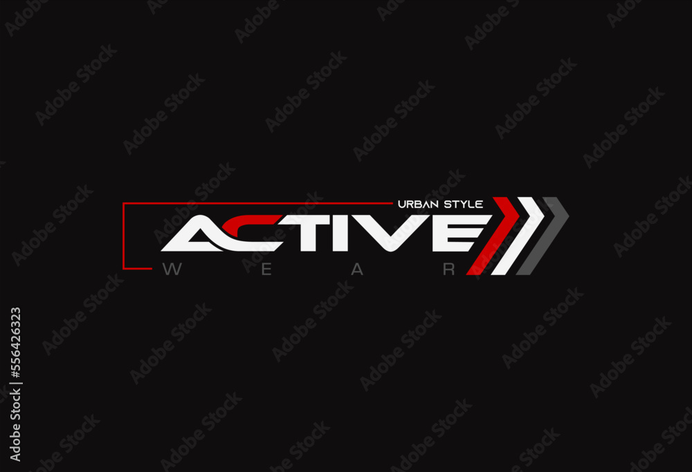 active wear typography for print t shirt
