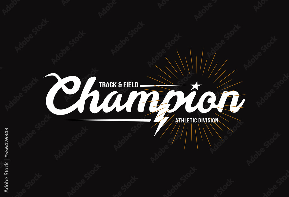champions typography for print t shirt
