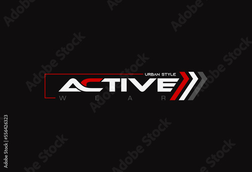 active wear typography for print t shirt
