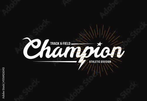 champions typography for print t shirt 