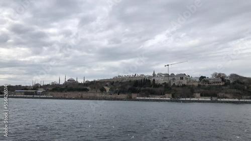 topkapi palace, view from the sea in istanbul, 4k photo