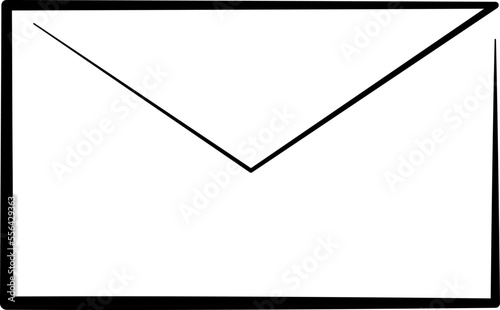 Black outline envelope letter mail simple vector image
