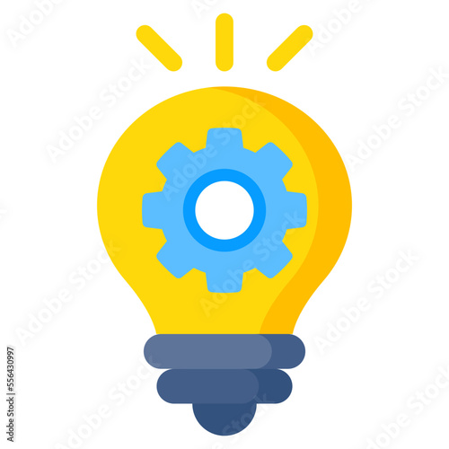 A flat design icon of idea generation